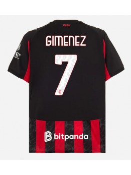 Billige AC Milan Santiago Gimenez #7 Hjemmedrakt 2025-26 Kortermet